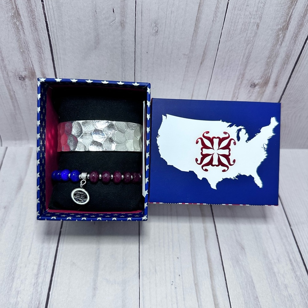 Rustic Cuff Silver Patriotic Set NWOT